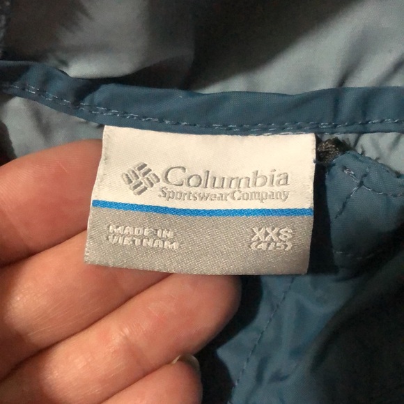 Kids Columbia rain jacket blue and burgundy size xxs 4/5 - Picture 3 of 3